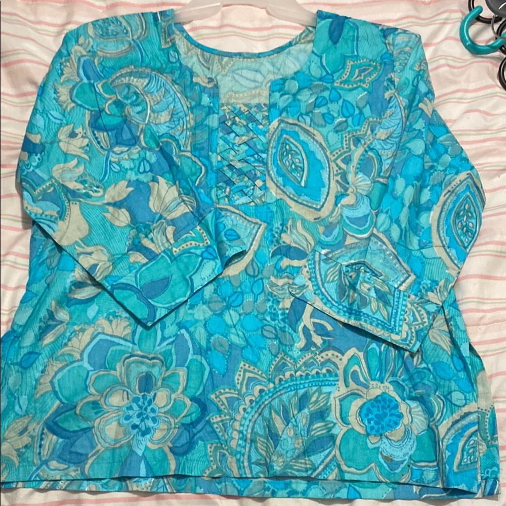 Blue Floral Women's Top